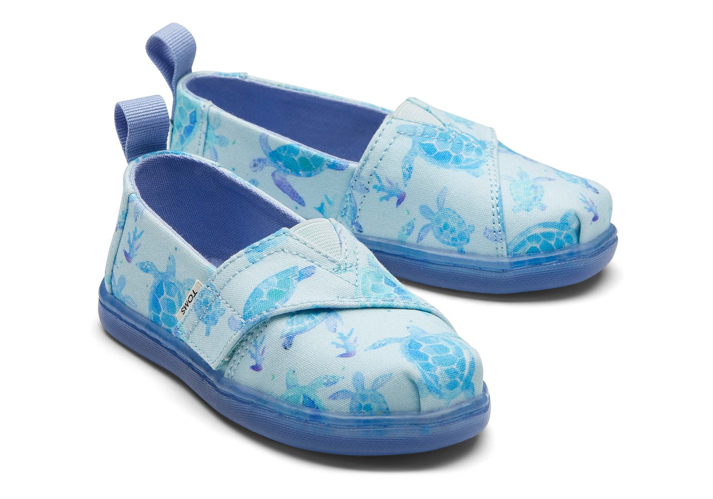 Toms Espadryle Dziecięce Niebieskie/Białe - Alpargata Tiny Sea Turtles - 91SLQXHJK